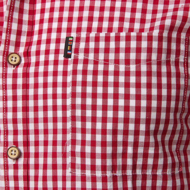 Mens Red Small Plaid Shirts Summer Short Sleeve Cotton Dress Shirts Business Casual Button Down Chemise Homme Camisa Masculina 4