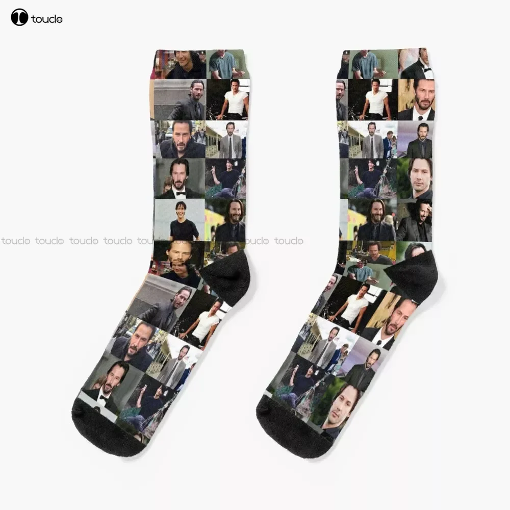 

Keanu Reeves Collage Socks Personalized Custom Unisex Adult Teen Youth Socks 360° Digital Print Custom Gift Streetwear