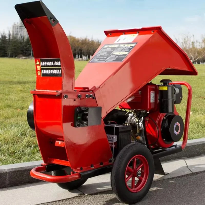 driven tractor diesel engine small wood chipper 4