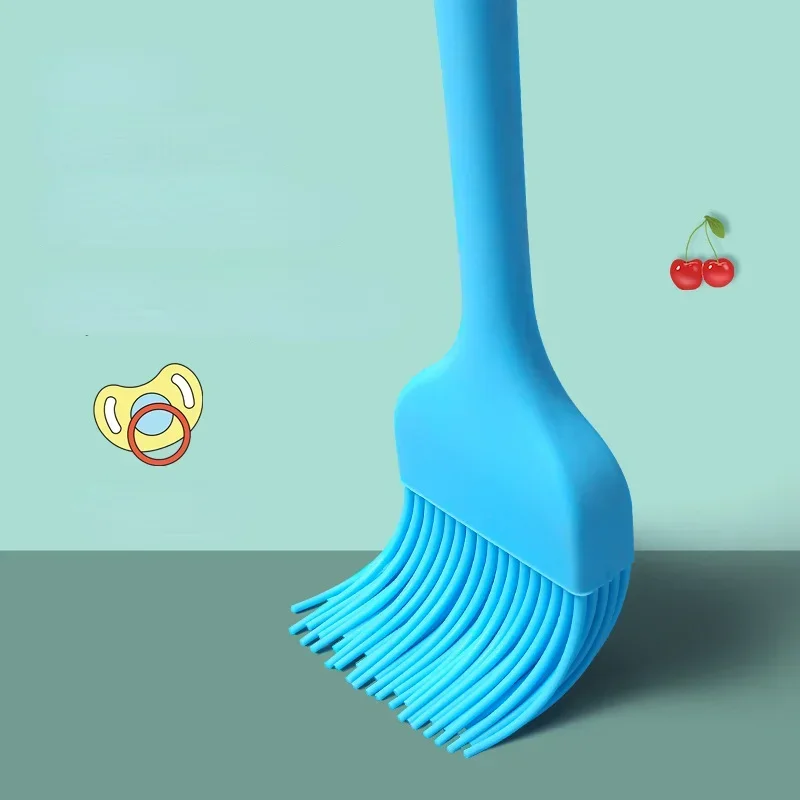 Household Kitchen Brush Barbecue Oil Brush Round Handle Bristle Brushes Flat Pastry Baking Kitchen Cooking Grill