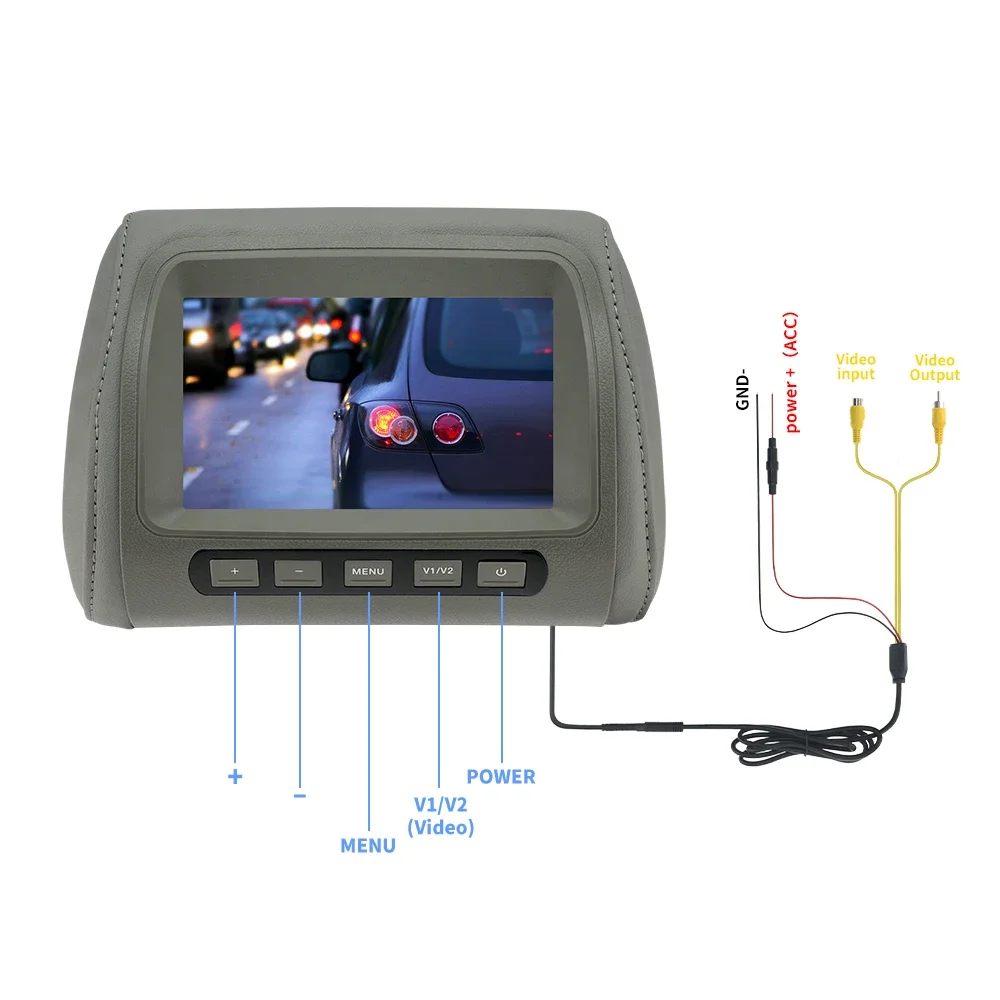 BINWEI 7 Inch Car Headrest Monitor Automotive Headrest Screen Pillow Monitor Universal