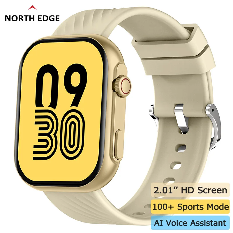 

NORTH EDGE NEW Men's Smart Watch Bluetooth Call 2.01'' HD Big Screen 130+ Sports Mode Blood Oxygen For Android IOS Phone