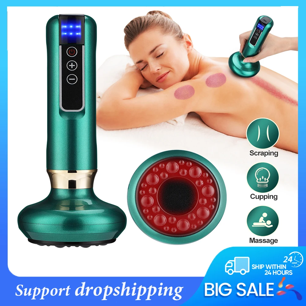 

Electric Cupping Massager Vacuum Suction Cup GuaSha Anti Cellulite Beauty Health Scraping Infrared Heat Slimming Massage Therapy