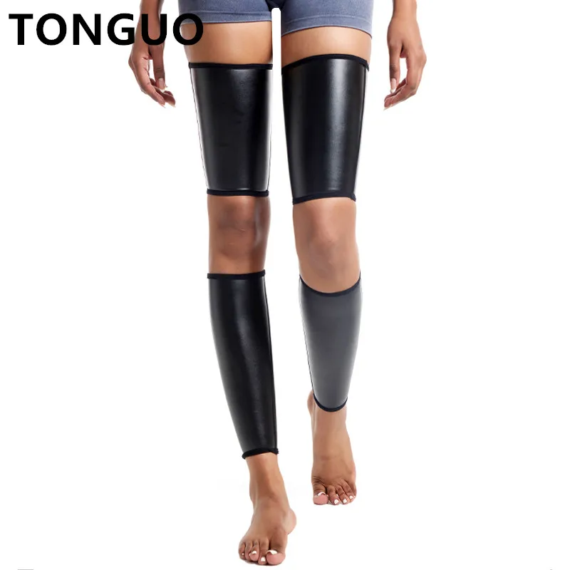 

New Faux Leather Slim Legs Sleeves for Women, Body Shaper, Thigh and Hamstring Slimmer, Enhancer for Calf Sleeves, Shapwear Sets