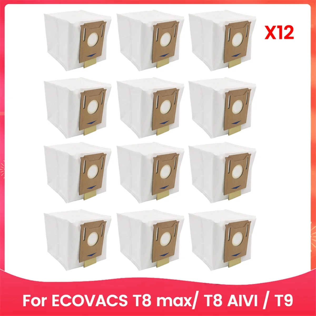 FZFZ 12PCS Non Woven Dust Bag for T8 Max T8 T9 Robot Vacuum Cleaner Replacement Accessories