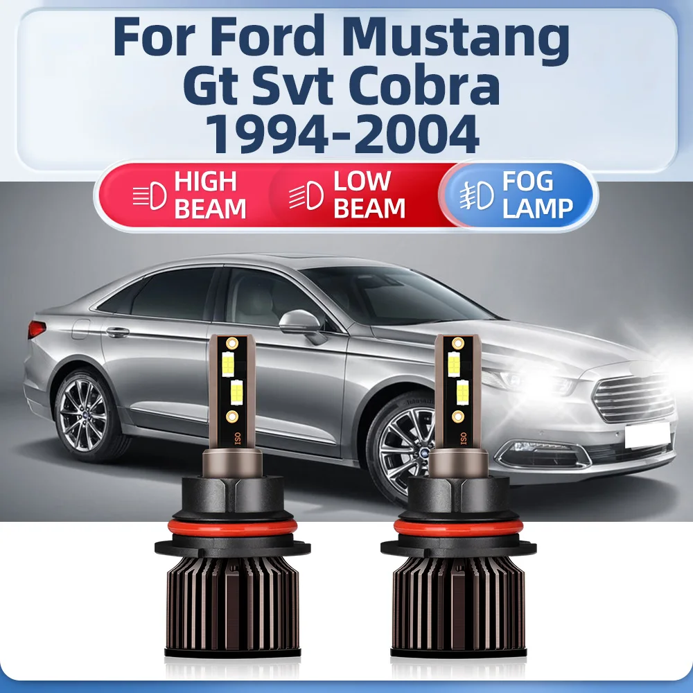 

20000LM Canbus Car LED Headlight 6000K High Low Beam Auto Lamps 12V For Ford Mustang Gt Svt Cobra 1994-2000 2001 2002 2003 2004