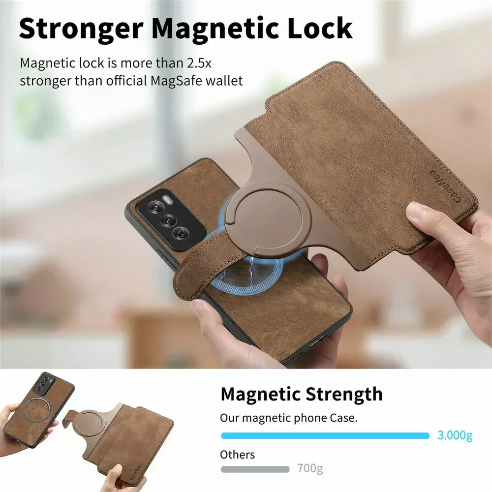 Luxury Leather Magnetic Wallet Case - Premium 2-in-1 Protective Cover