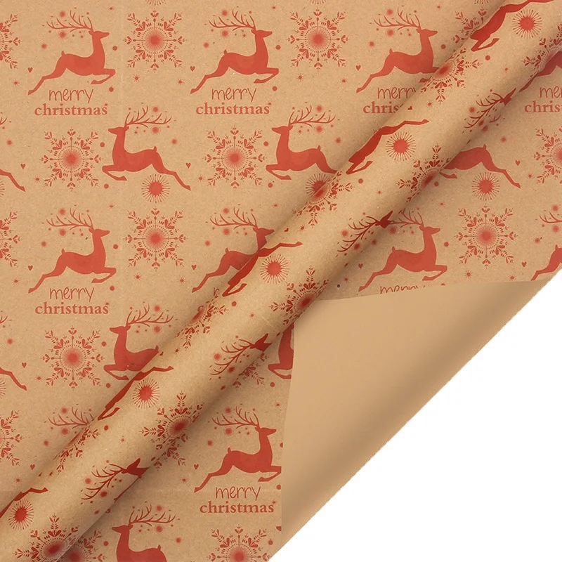 2023 Christmas Kraft Paper 50*70cm DIY Wrapping Papers Set Merry