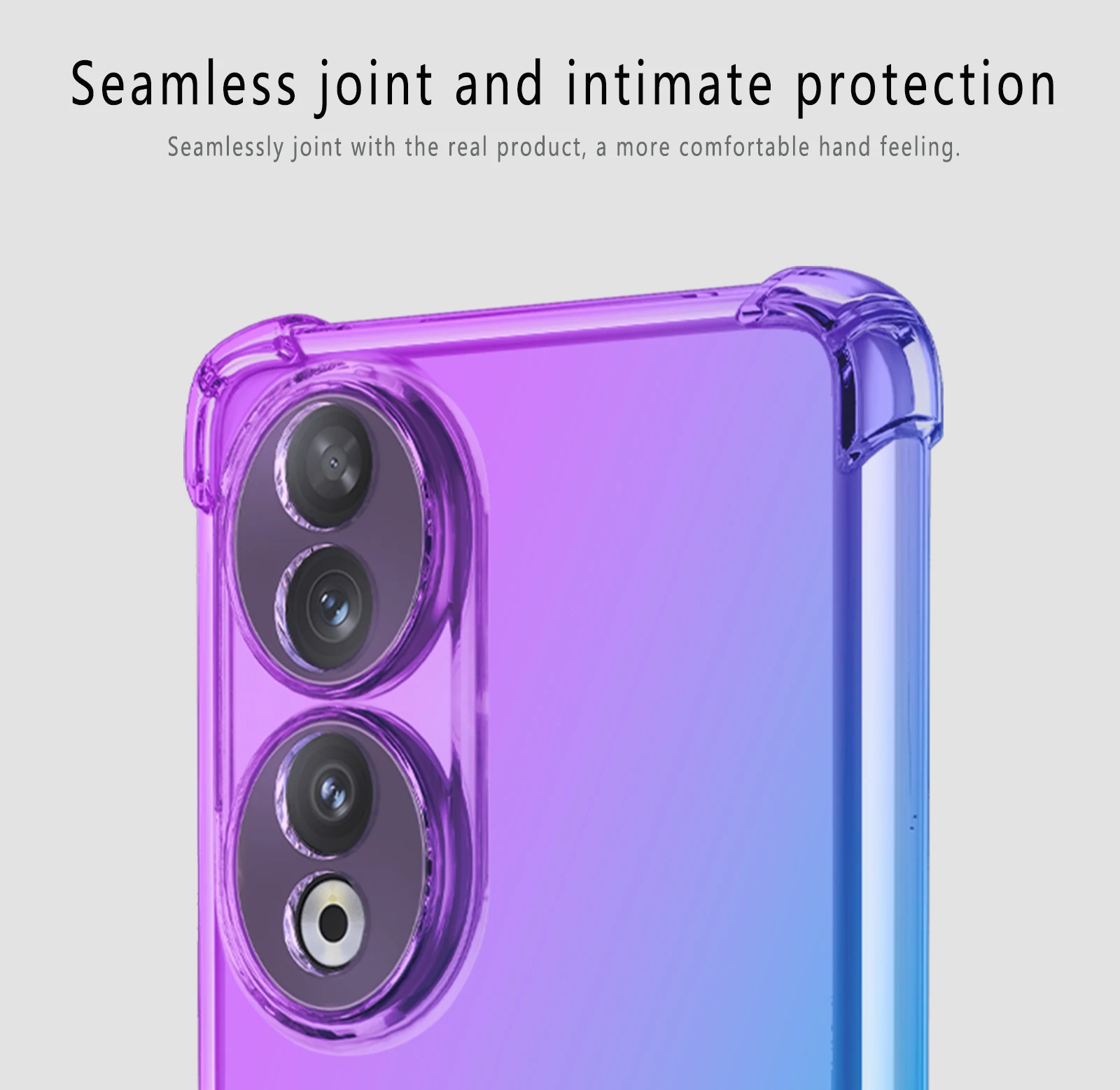 Rainbow Gradient Transparent Shockproof Silicone Case - Four Corner Protection