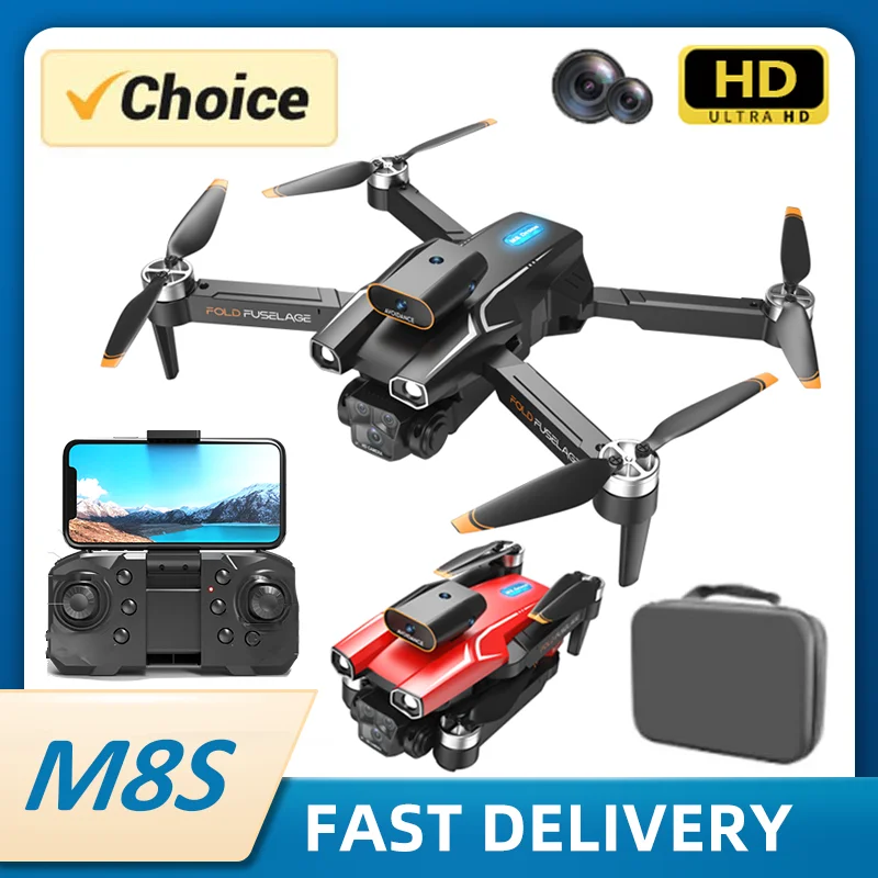 KBDFA M8S RC 드론, 전문 듀얼 HD 카메라, 항공 사진, FPV 헬리콥터, 장애물 회피, 접이식 RC 쿼드콥터 장난감