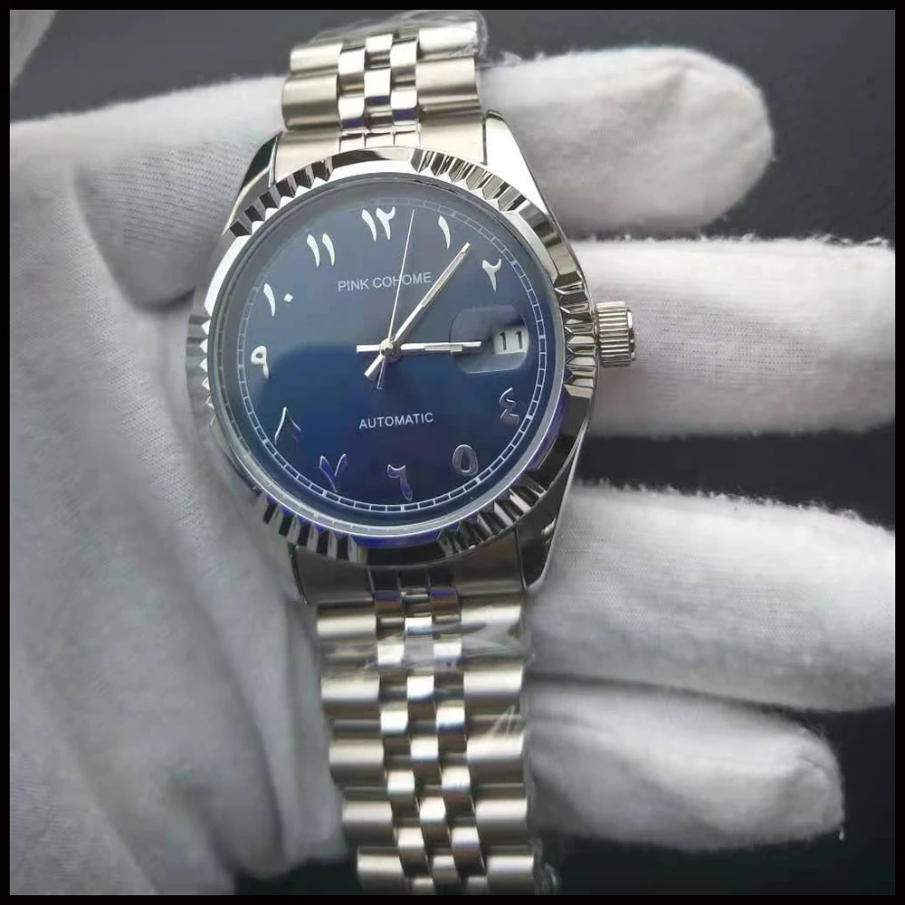 Steel Arabic Watches Branded Swiss Wristwatch Arabian Muslim Clocks Waterproof Automatic Movement Mechanical Machine 6