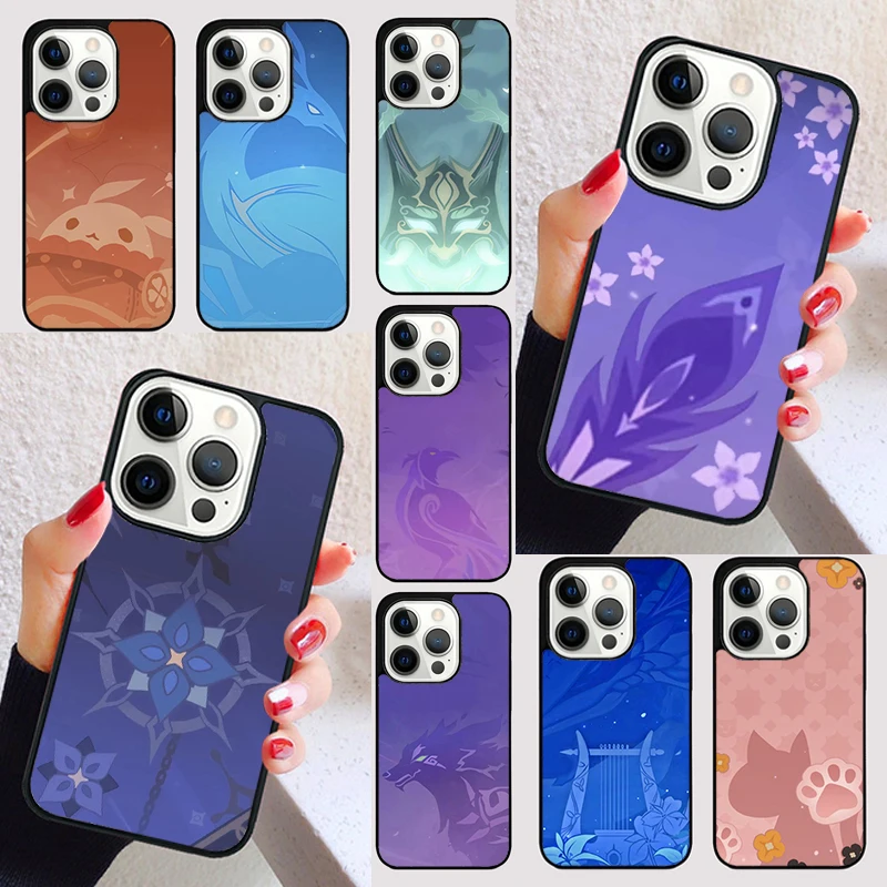 Genshin Impact Icon Cover Per Iphone 15 13 12 11 14 Pro Max Mini X Xr Xs Max Se 2020 7 8 15 Plus Custodia Per Telefono