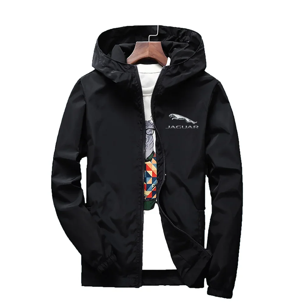 Men Spring Autumn Casual Outdoor Zipper Fashion Jacket Color Coat Hooded Sports Plus Size Thin Windbreaker Solid Trend Unisex
