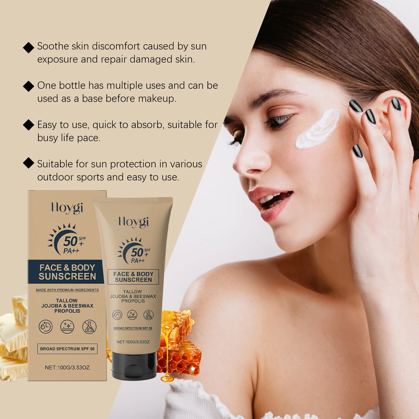 Sunscreen Cream for Face and Body Spf 50+ UV Protective Sun Block Isolation Anti Oxidant Waterproof Moisturizing Skin Sunblock 6