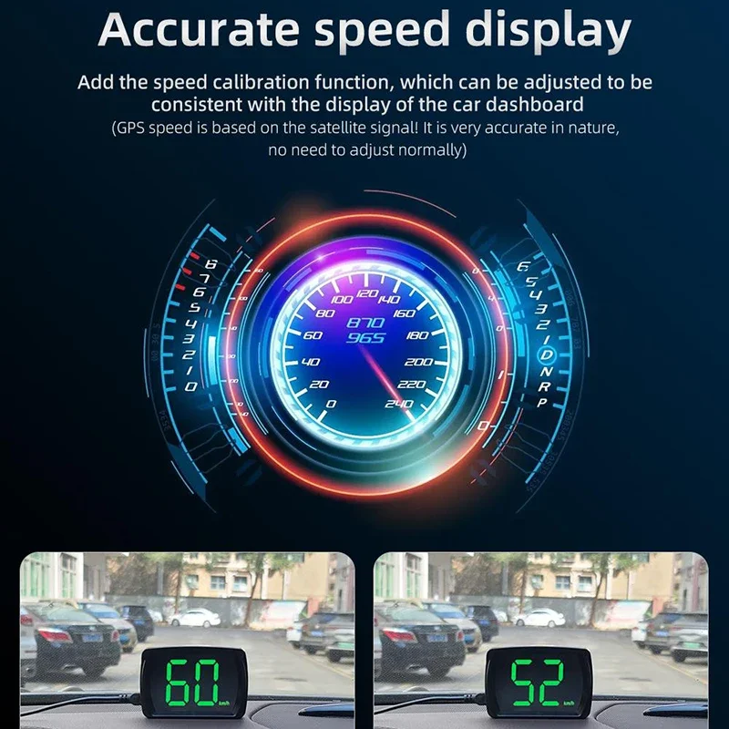 Car HUD Display Car Head Up Display Speed Meter Universal GPS Hud Digital Speedometer Big Font KMH for All Car Truck Plug and Play Auto Part