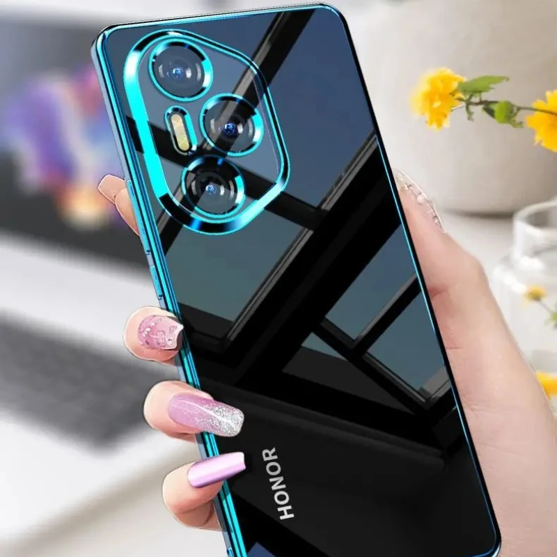 Sleek Electroplating Transparent Shockproof Silicone Phone Case