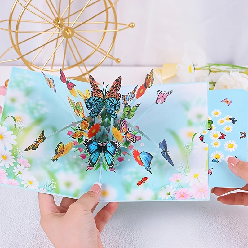 3D-Pop-Up-Karten, Blumen, Geburtstagskarte, Jahrestagsgeschenke, Postkarte, Ahorn, Kirschbaum, Hochzeitseinladungen, Glückwunschkarte, Geschenk – Detail 18