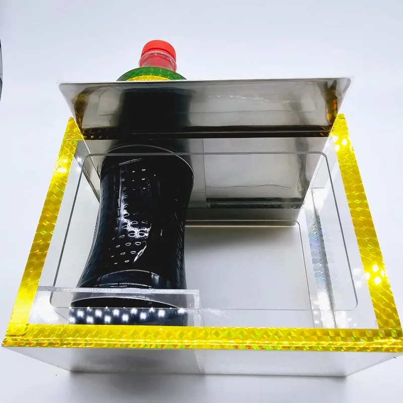 지그재그 콜라 병 이후 콜라 병 마술 트릭 마술사 무대 환상 특수 효과 소품 Mentalism Steel Penetrate Magia