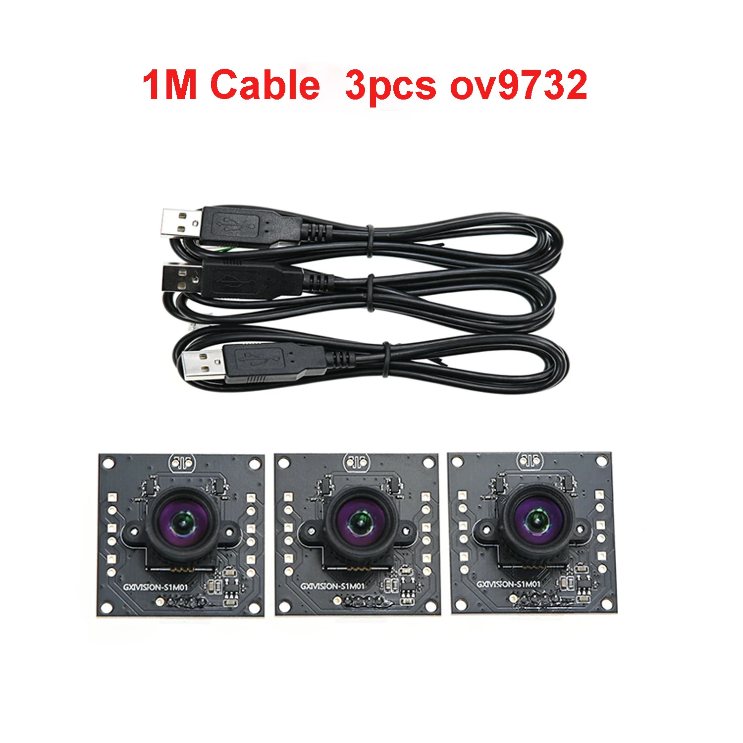 GXIVISION OV9732 Camera Module 2M Cable 100 Degree 30FPS No Distortion 3PCS/1PCS ,Compatible For Autodarts.io DIY,USB Drive Free 5