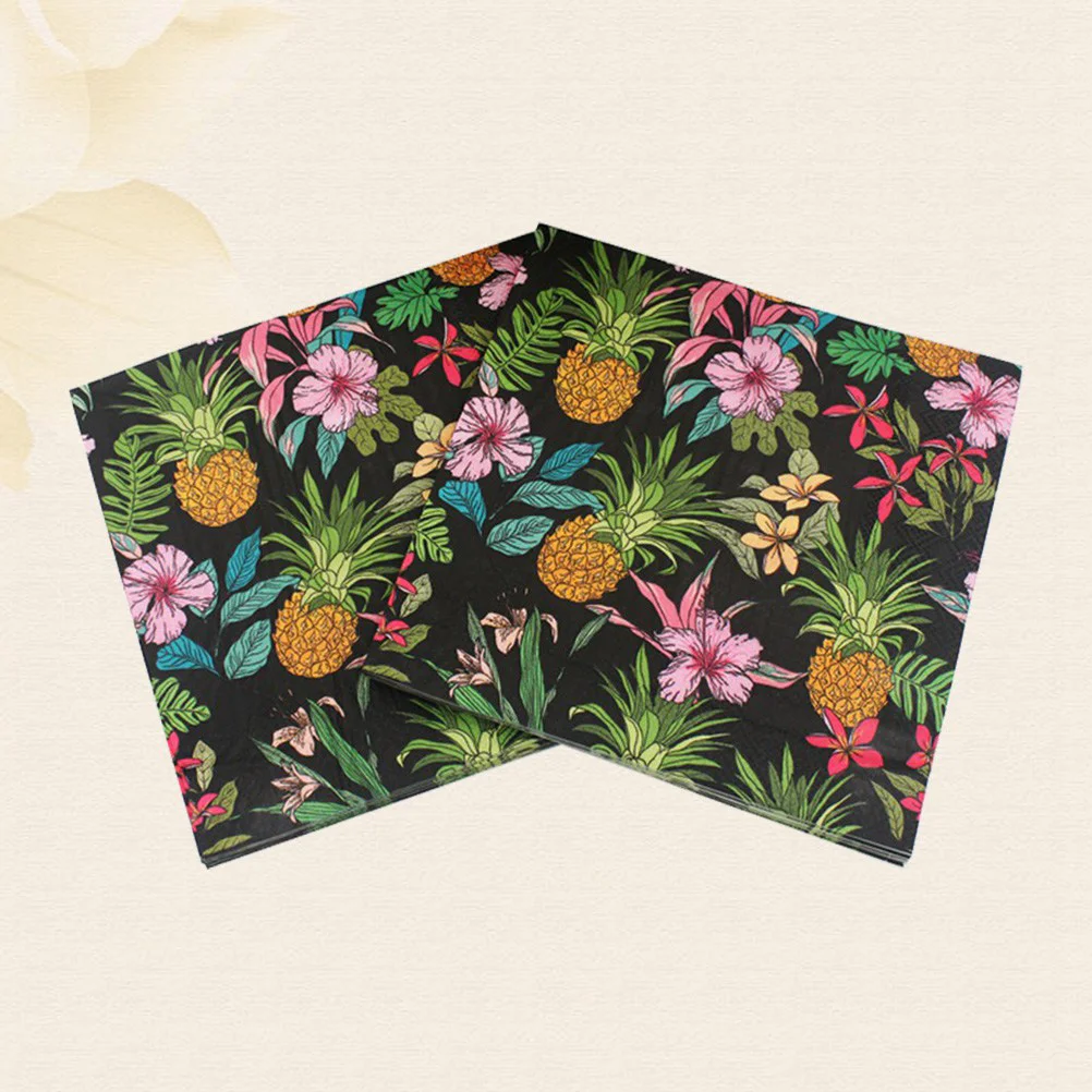 

40pcs Printing Napkin Beautiful Rose Dragonfly Printing Napkin for Party Gathering Festival Home (Colorful)