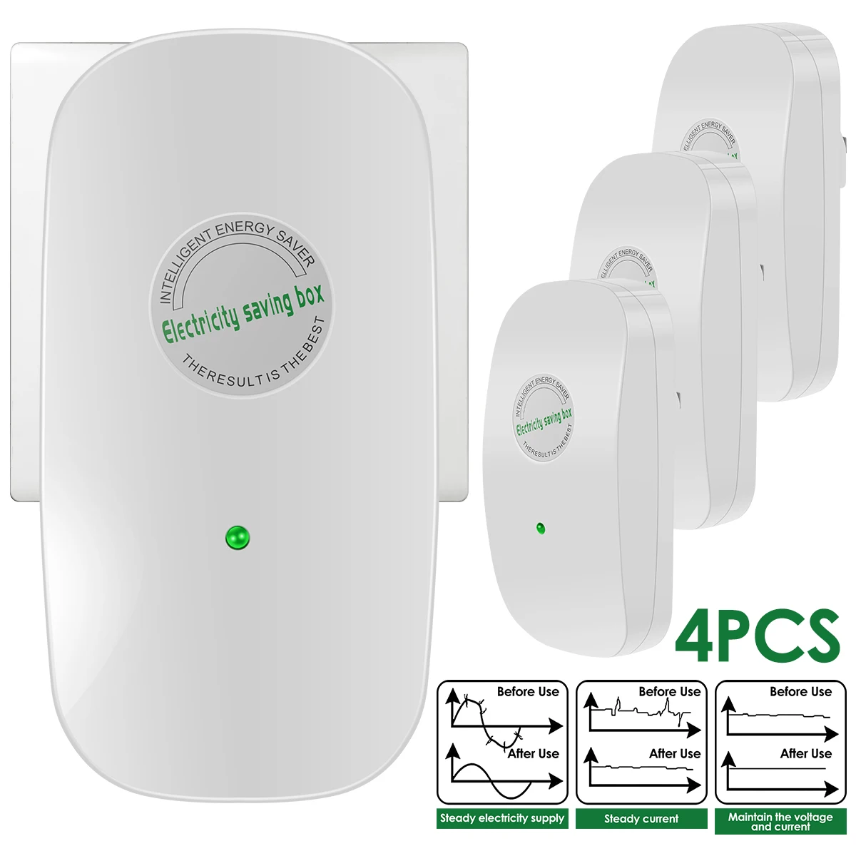 Upgrade Pro Power Saver Energy Saving Device, Pro Power Saver, Power Saver  Energy Saver for Home (4Pcs)