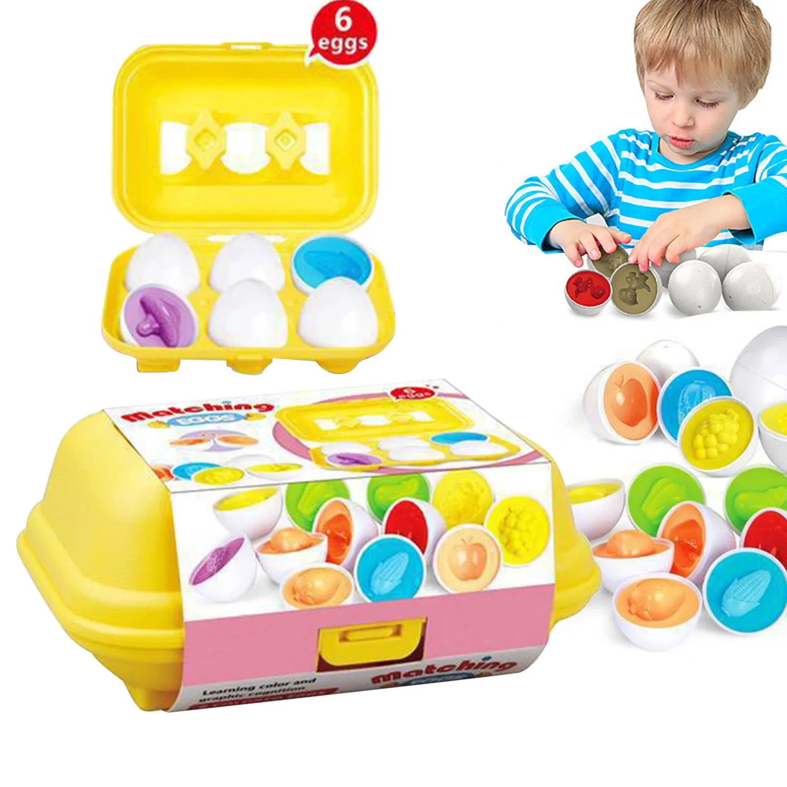 Conjunto de ovos de harmonização peep easter egg toys 6pcs brinquedo  educacional educação desenvolvimento precoce montessori brinquedo  pré-escolar jogo para - AliExpress