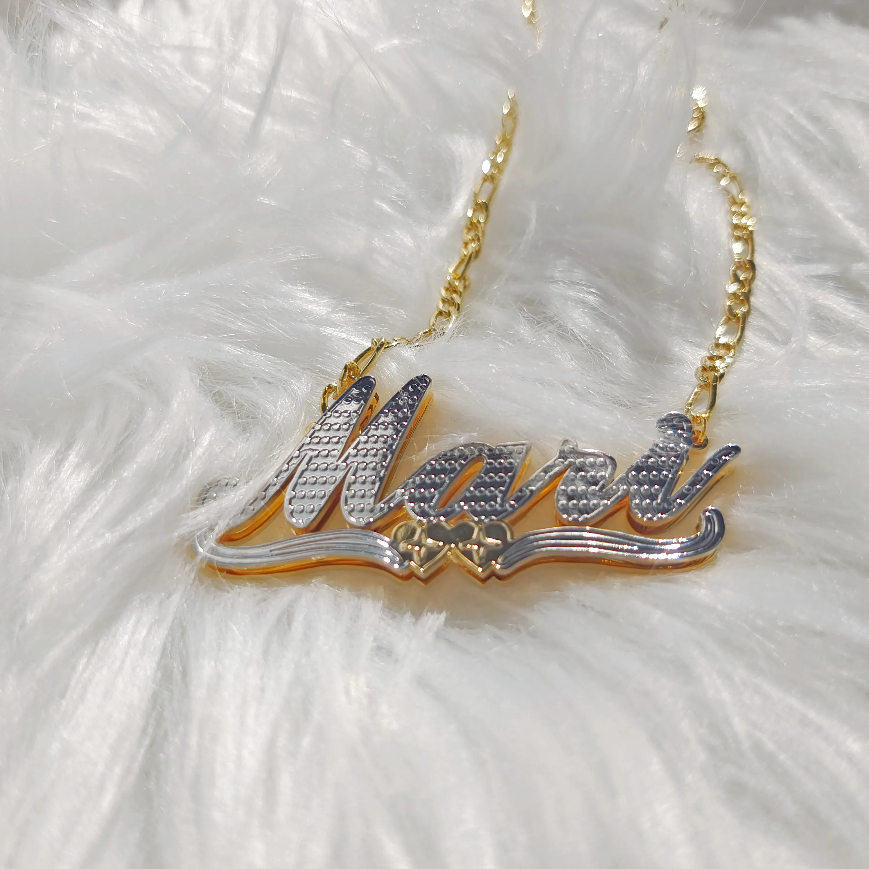 Personalized Two Tone Double Plate Gold Plated Necklaces