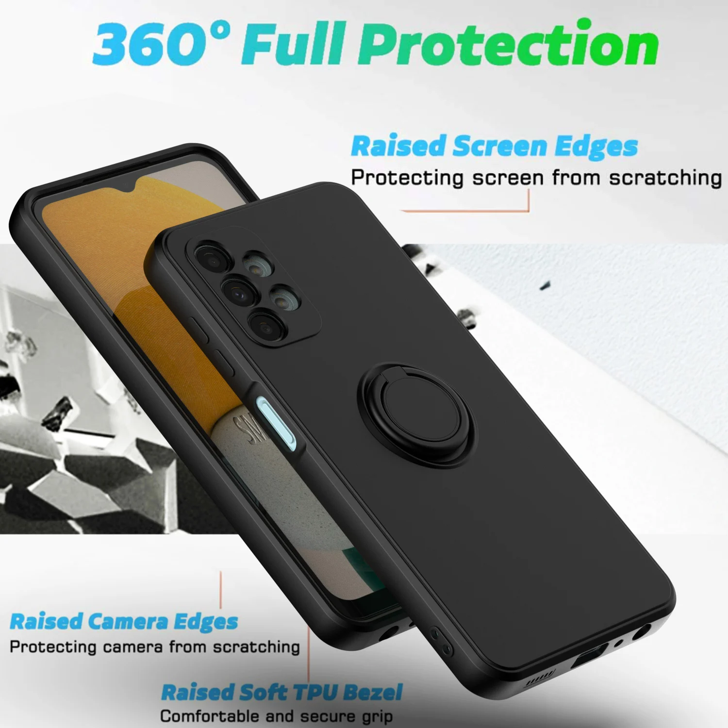 Magnetic Ring Holder Luxury Liquid Silicone Phone Case Cover