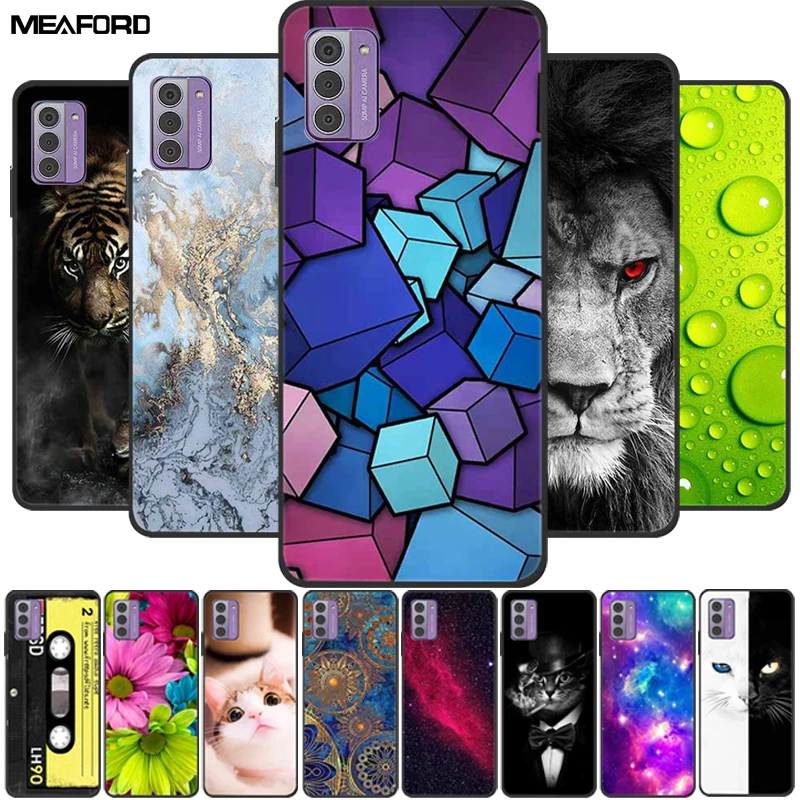 Per Nokia G42 5G Custodia Silicone Cool Marble Lion Soft Tpu Cover Nera Per Nokia G42 Custodie Per Telefoni Fundas Per Nokiag42 Conchiglie Di Stampa