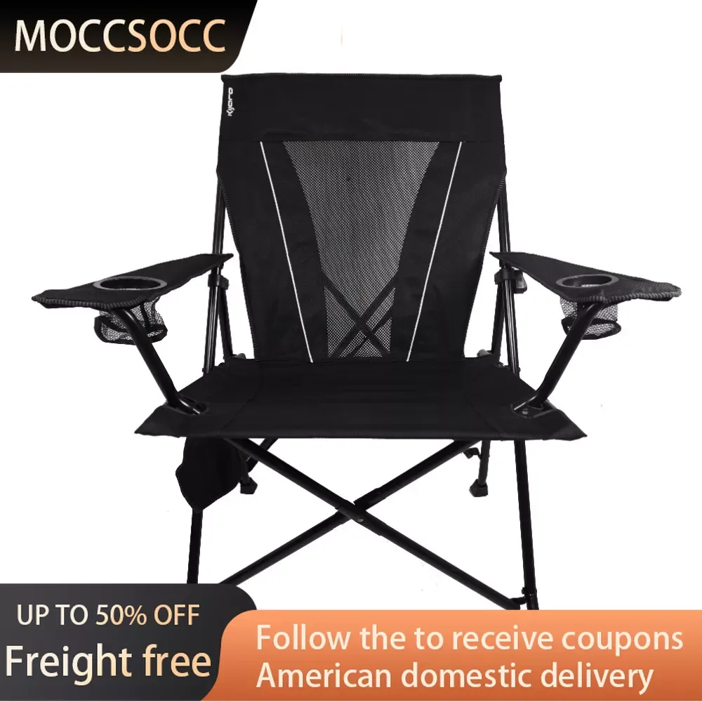 

XXL Dual Lock Portable Camping and Sports Adult Chair Black Freight Free Beach Folding Chair Outdoor Furniture Foldable