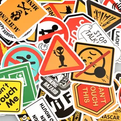 50/100pcs Cartoon Warning Stickers Danger Banning Skateboard Guitar Laptop Motorcycle Car Classic Toy Cool Decals Sticker