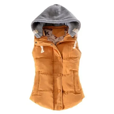 Oversized 6xl Hooded Sleeveless Cotton-padded Jacket 2023 Korean Zipper Buckle Thick Warm Women Coats All-match Streetwear Vest