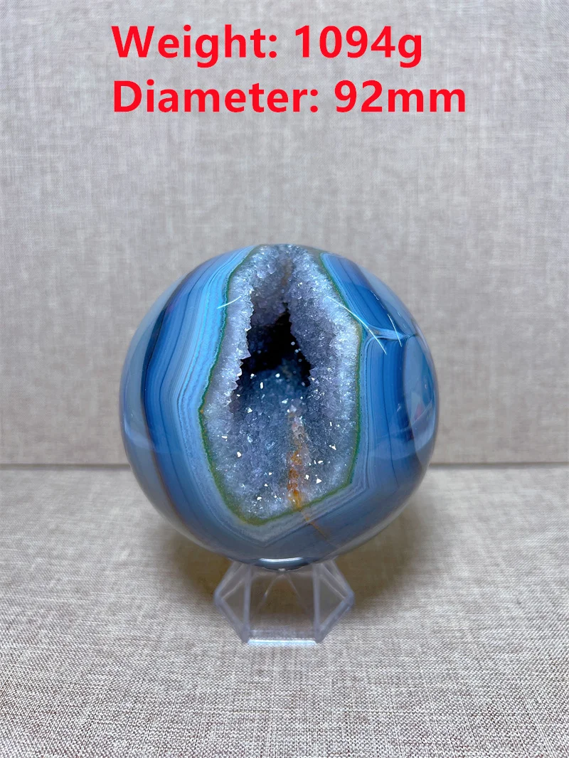 

Natural Agate Geode Sphere Free Form Carving Reiki Healing Stone Home Decoration Exquisite Gift