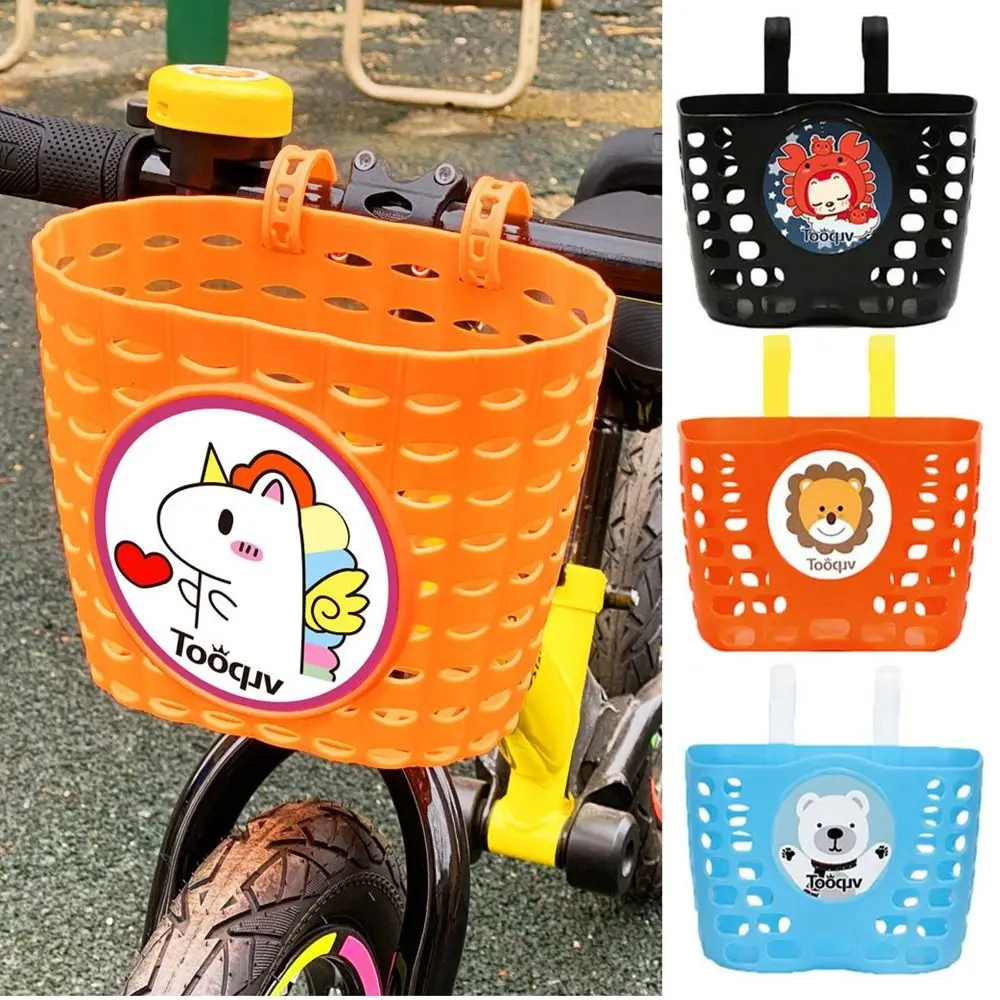 Kinder Kinder Kunststoff Fahrrad Lagerung Roller Lenker Student Vorne Korb Fahrrad Vorderen Träger Tasche Hinten Radfahren Zubehör – Detail 3