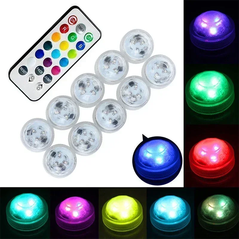 1-10pcs LED Car Interior Environmental Light Remote Control Decoration Car Roof Foot Atmosphere Light Rolor Batter