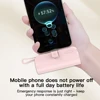 Mini portable mobile phone charger 5000mAh mobile power supply, built-in cable charging, built-in LED light, built-in bracket function, compact and compact, suitable for mobile phones, headphones, speakers 3