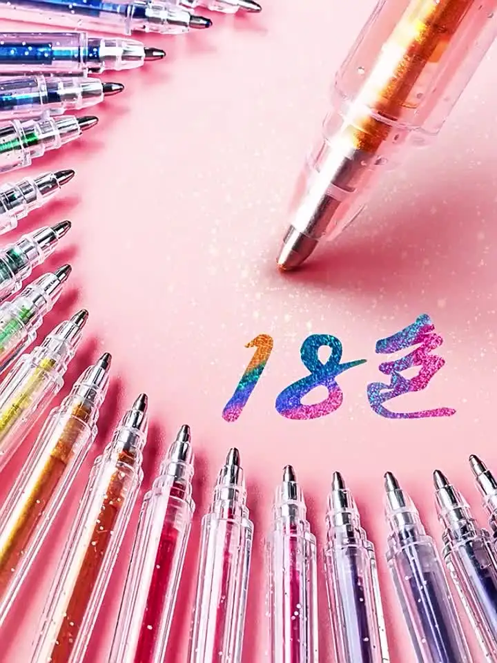 Frevoitna Penne Glitterate Colorate, Pennarelli Glitter 12 Colori, Penne Glitter