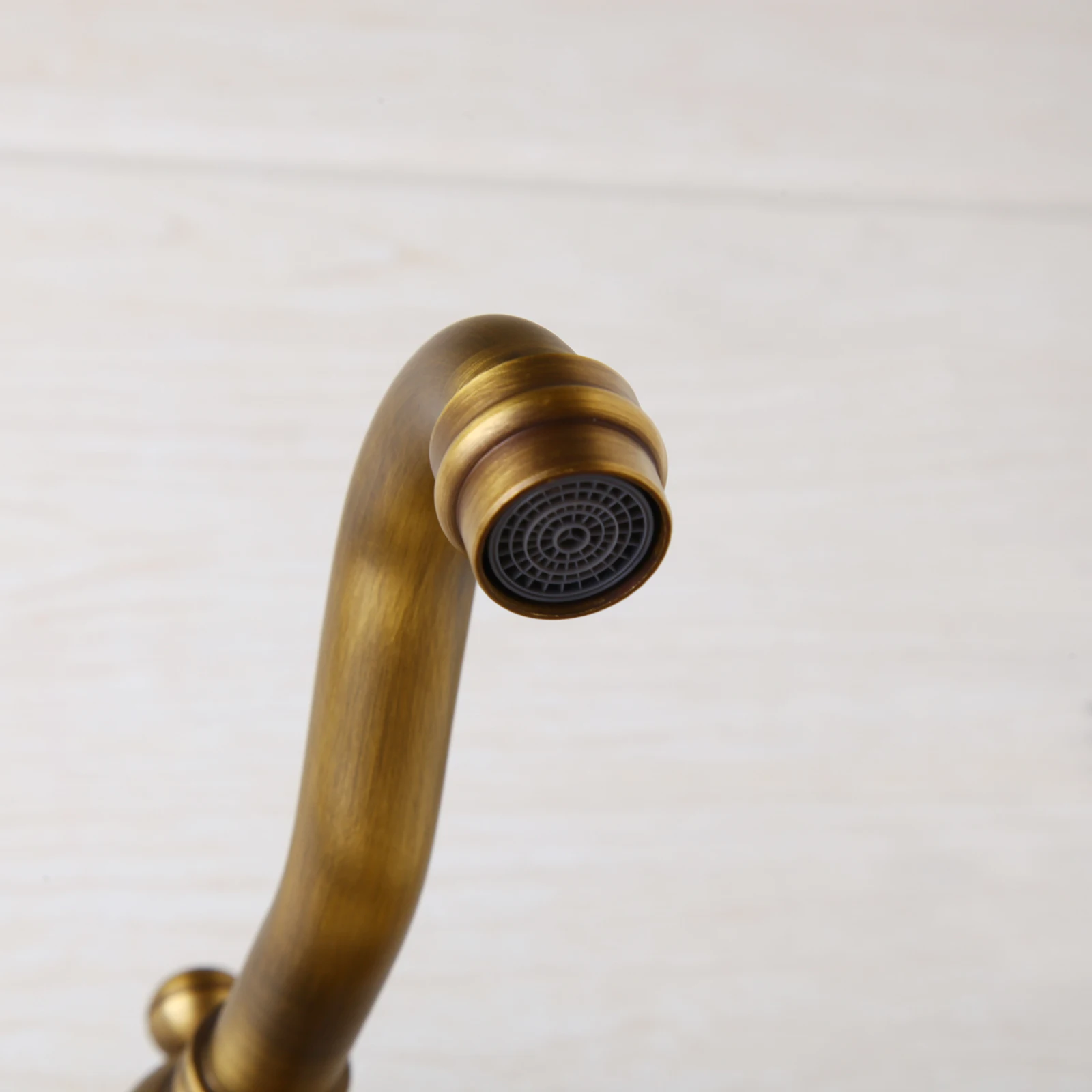 Description Picture 6 of itemYANKSMART Roman Retro Antique Brass Bathroom Faucets 2 Cross Handles Hot and Cold Torneira Wall Mounted Basin Sink Mixer Tap