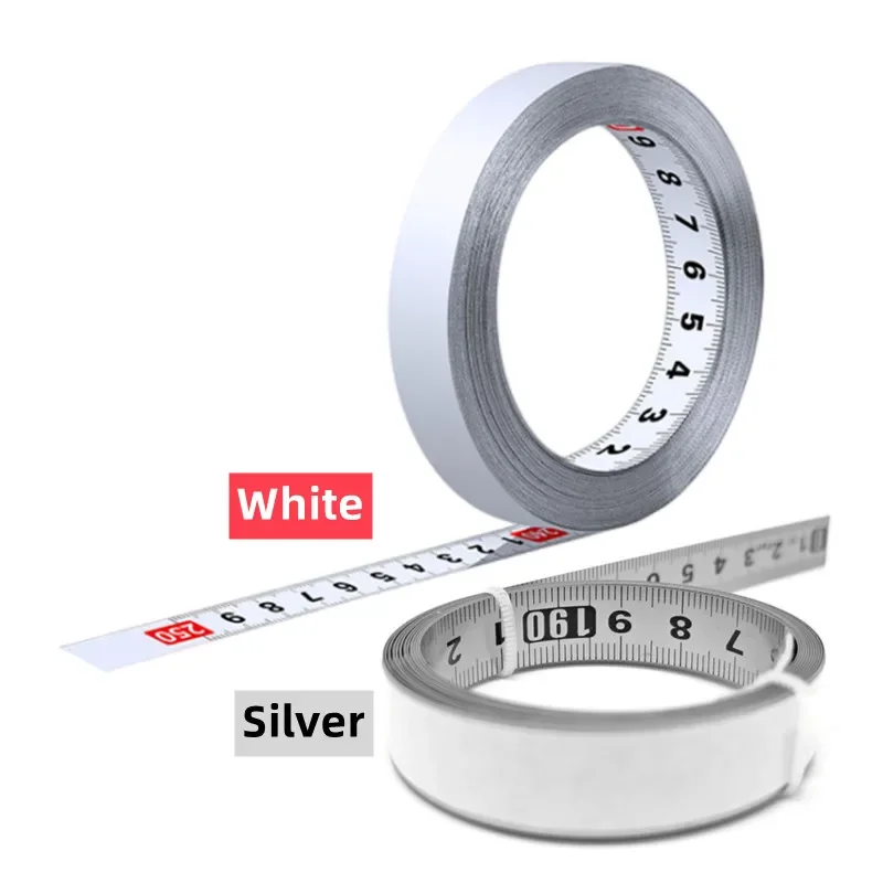 Self-Adhesive Measuring Tape tape measure Stainless Steel Workbench Ruler Adhesive Backed Metric Scale Rust-Proof Durable
