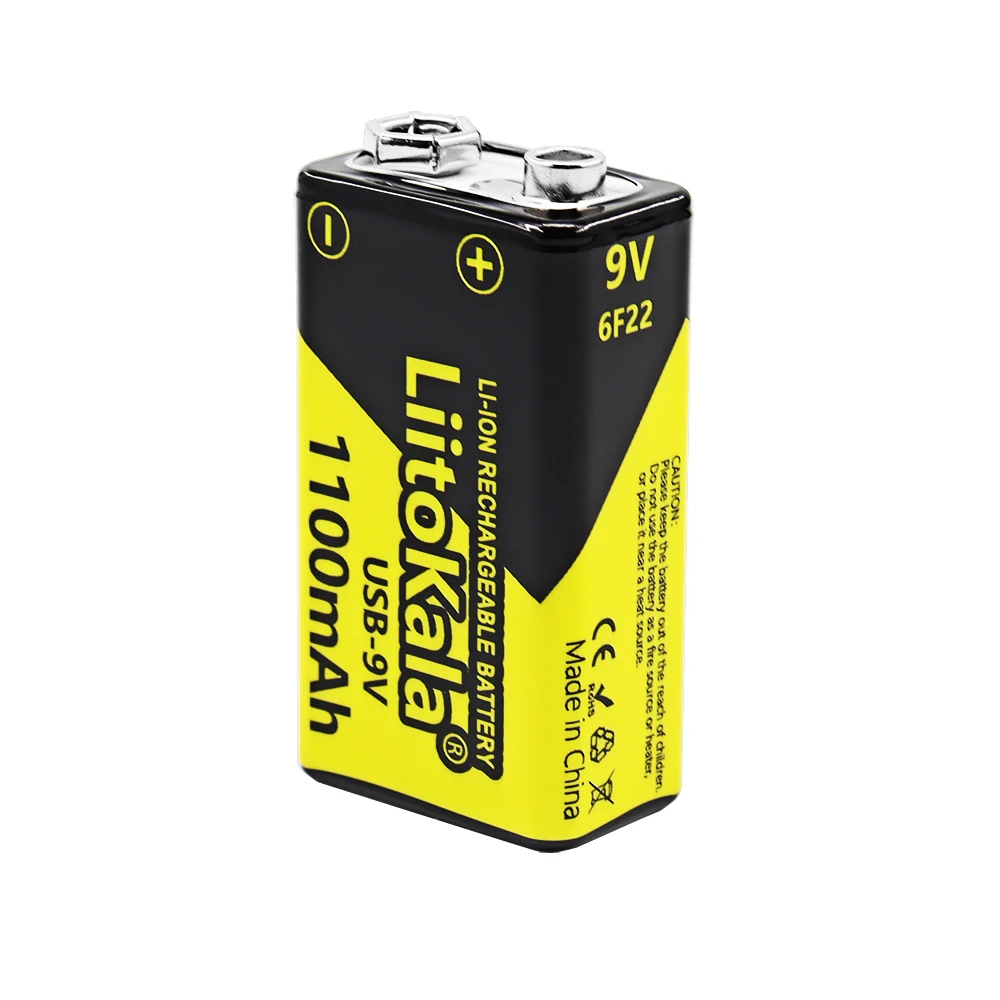 LiitoKala 9V 1100mAh li-ion Rechargeable battery USB 9V Battery for Multimeter Microphone Toy Remote Control KTV use 1-16pcs rechargeable lithium batteries
