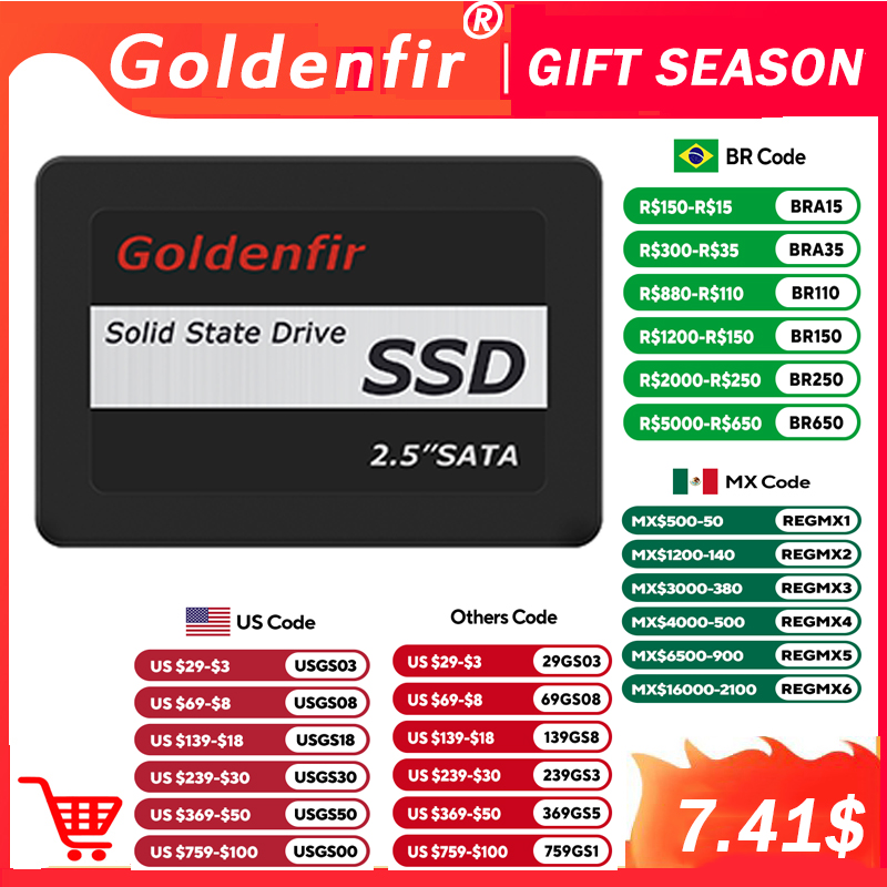 lowest price SSD 128GB 256GB 512GB 2TB Goldenfir solid state disk hard disc drive for pc