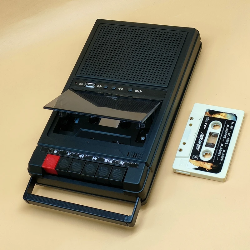 Retro Stereo Cassette Player Walkman Cassette Tape Music Audio Auto Reverse With Recorder External Speaker USB Playback 4