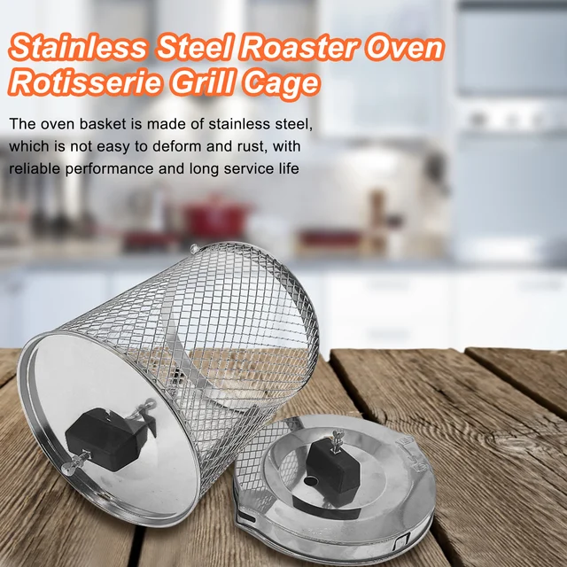 Rozsdamentes Acél Rotisserie Sütő Kosár 360 Fokos Forgó Fűtőállványok Forgóháló Fűtési - Image 2
