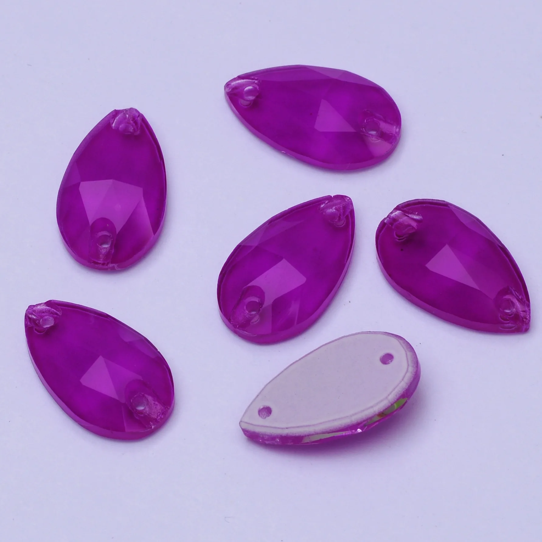 PUBRILEX Tropfen Neon K9 Glas genähte Strass Strasssteine DIY Handarbeit Zubehör Nähen fluoreszierende Kristalle Diamant für Kleidungsstück – Detail 4