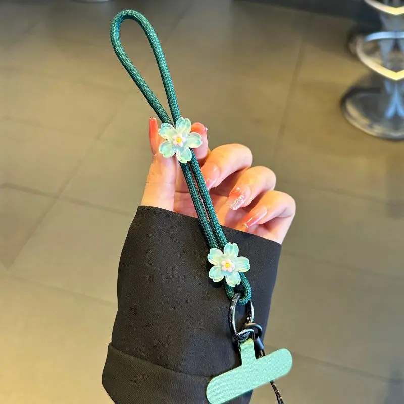 Chic Purple Floral Adjustable Wrist Lanyard for Devices & Accessories - Ideal Sweet Girl Gift