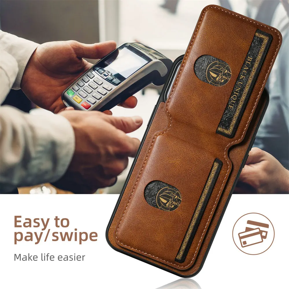 Luxury Leather Magnetic Wallet Card Holder Case Cover