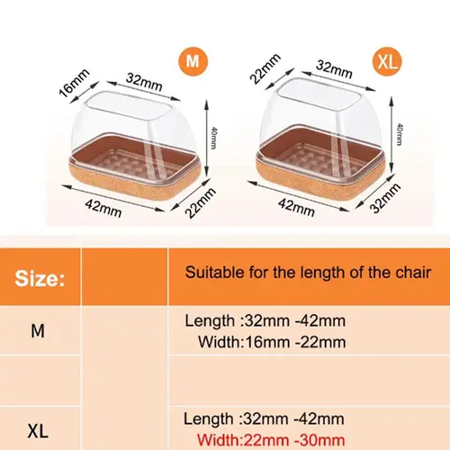 8pcs Rectangular Chair Foot Cover Diagonal Leg Floor Protectors  Silicone Furniture Table Feet Protect for Chair Table No Noise - Image 2