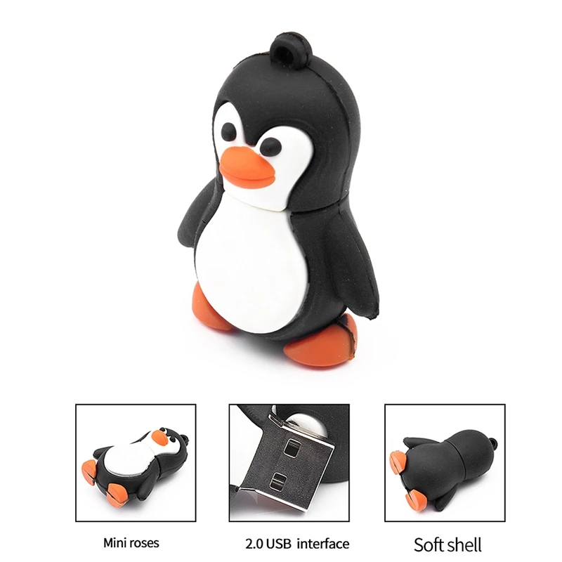 USB 2.0 미니 휴대용 고속 리틀 펭귄 플래시 드라이브, 데이터 메모리 스틱 장치, U 디스크