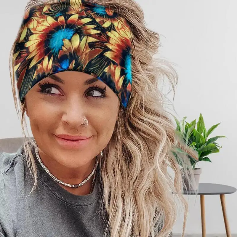 Exercise Headbands For Women Boho Wide Hair Bands Neck Gaiter Magic Scarf Bandana Head Wrap Headwear Hats Scarves For Yoga