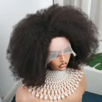 Afro Kinky Curly Lace Wig for Women, Short Bob Wig, Human Hair, 13x4x2 T Part, 14 in Density, 250 4